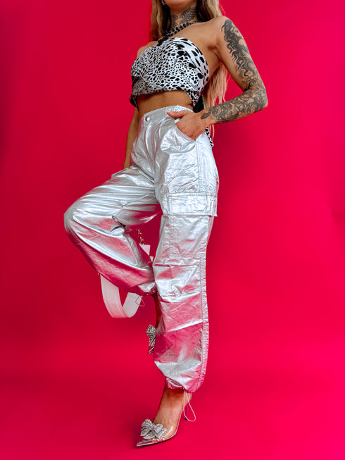 SILVER TONE pants "ILUMINOS" K679